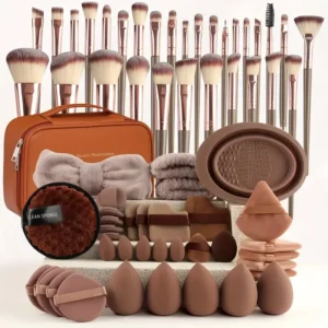 Ensemble de Pinceaux de Maquillage Premium – Kit Kabuki Doux et Moelleux 3 à 20 Pièces