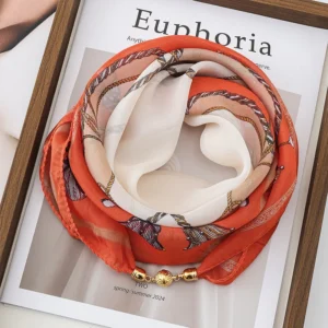 Écharpe Fine de Protection Solaire pour Femme – Foulard en Mousseline avec Fermoir Magnétique Élégant