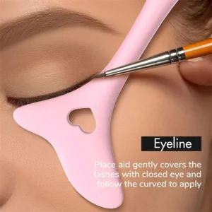 Pochoir Multifonction pour Eye-Liner et Rouge à Lèvres – Guide en Silicone Réutilisable pour Eye-Liner Ailé, Mascara et Maquillage des Lèvres