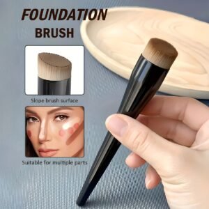 Pinceau Maquillage 3-en-1 Professionnel | Fond de Teint, Contour et Blush Angulaire