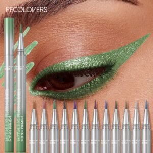 Eyeliner Liquide Pailleté Métallisé – Effet Nacré, Longue Tenue et Regard Lumineux