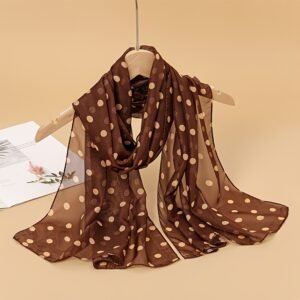 Écharpe en Mousseline de Soie à Pois 50 x 160 cm | Accessoire Léger et Élégant pour Femme
