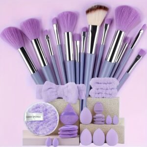 Ensemble de 13 Pinceaux de Maquillage avec Trousse | Kit Complet Visage et Yeux Ultra-Doux