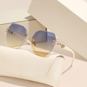 Lunettes de Soleil Géométriques Sans Monture pour Femmes et Hommes | Légères et Tendance