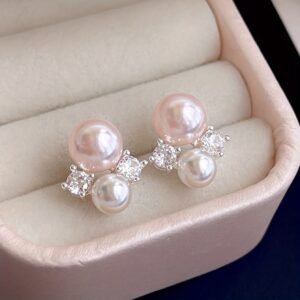 Clous d'Oreilles Élégants Style Français – Boucles d'Oreilles Délicates Incrustées de Verre pour Femme